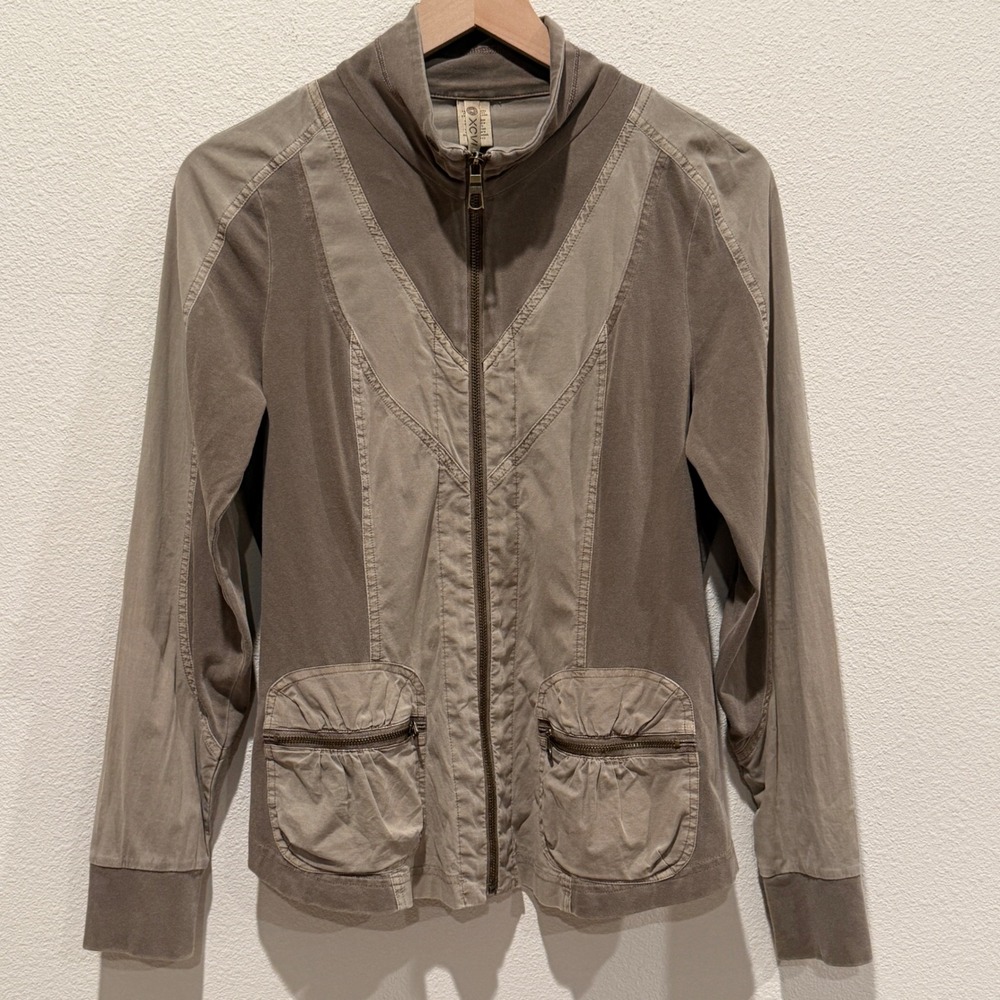 XCVI Women Jacket Utility Mock Cargo Zip Medium Active Outdoors *missing string